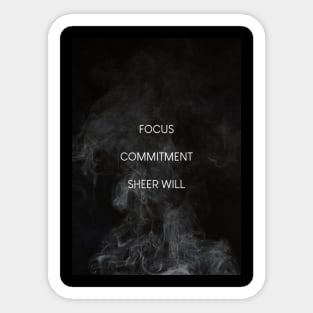 John Wick - Focus, Commitment, Sheer Will Sticker